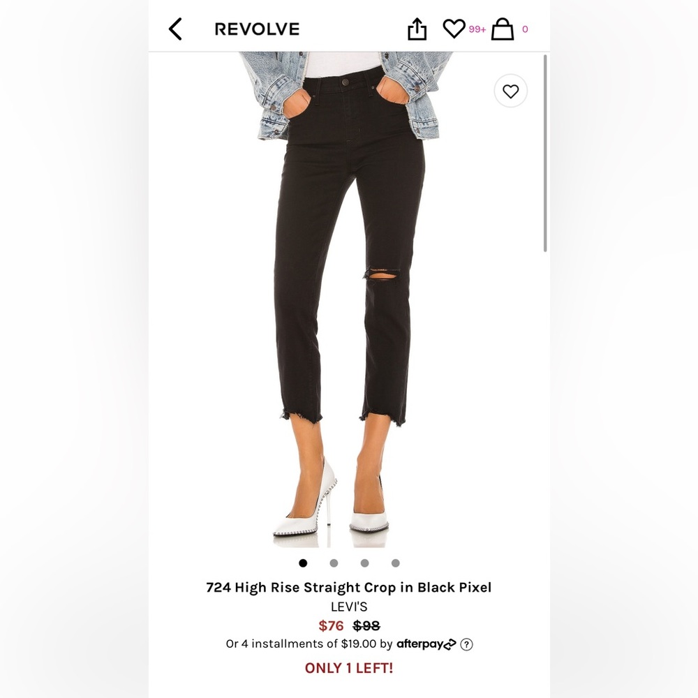 724 high rise Levi’s cropped jeans